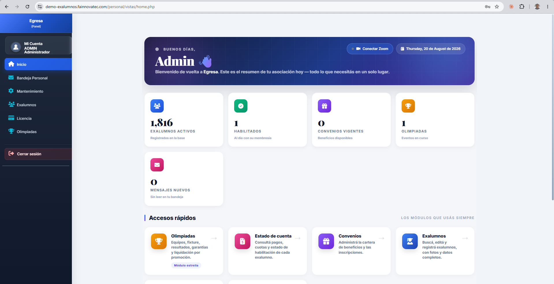 Planes y Precios Sistema de Egresados y Eventos